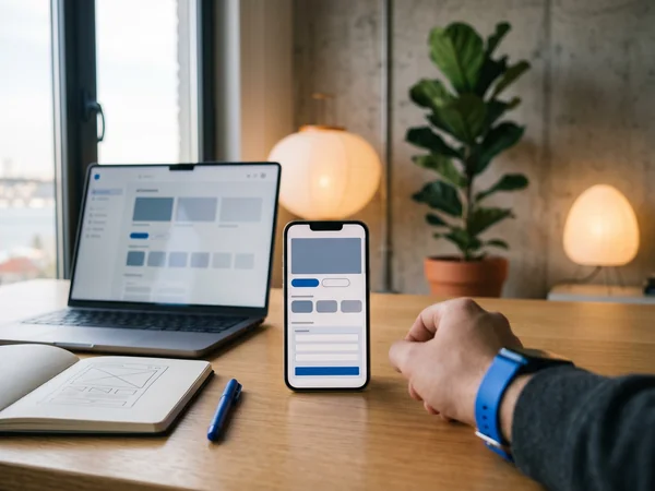 Multiple eCommerce platform admin dashboards displayed across laptop tablet and phone