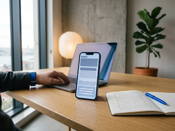 E-commerce SEO audit across multiple platforms shown on a tablet, laptop, and smartphone