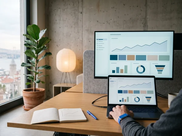 Analytics dashboard showing rising ROAS and conversion charts for Instagram ad campaigns