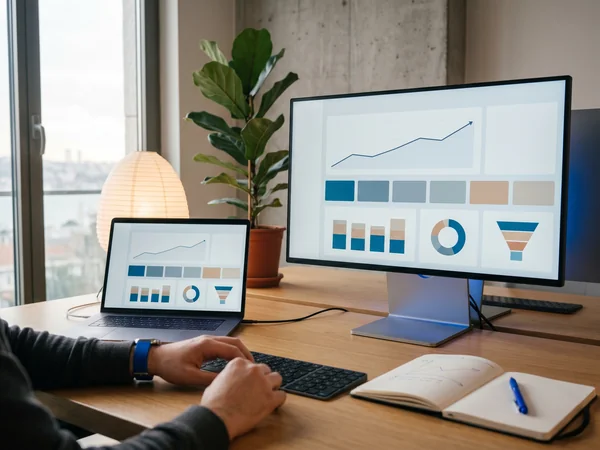 Analytics dashboard showing rising conversion rate and revenue for a Shopify store