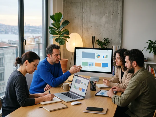 Shopify Plus storefront mockup across desktop, tablet, and mobile reviewed in a modern studio