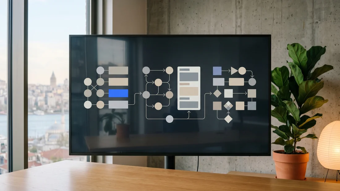 Three step WordPress SEO process flow showing audit, implementation, and monitoring