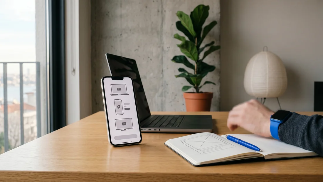 YouTube video ad placements across laptop, phone Shorts feed, and connected TV screen