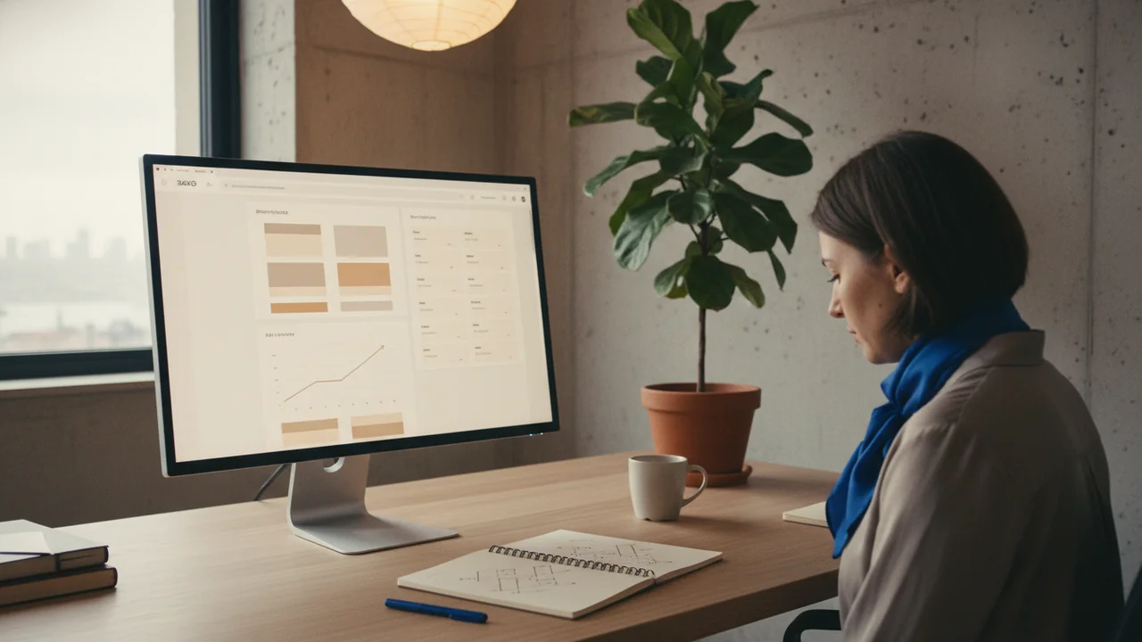 Shopify yönetim paneli ve SEO analiz grafikleri görünen modern çalışma ortamı